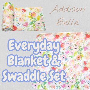 Addison Belle Organic Cotton Everything Blanket Muslin Floral Baby Girl +Swaddle